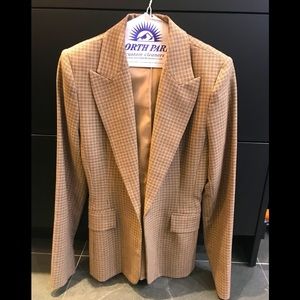Ladies plaid tailored suit blazer